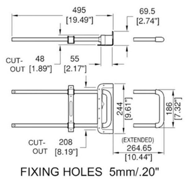 Main product image for Penn-Elcom H2017 Recessed Pull-Out Handle Kit 17" E 262-120
